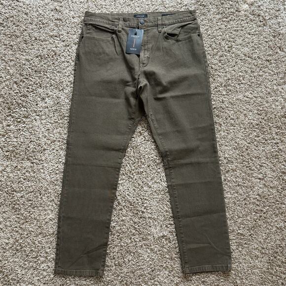Proof Rover Pants Men’s Size 33x30 Brown Slim Huckberry Stretch Canvas Gusseted - Picture 1 of 8
